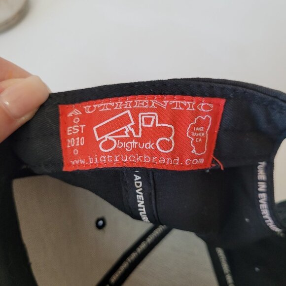 Big Truck Hat Snap Back Black & Pink Women's Flat Bill Trucker Hat - Picture 6 of 7